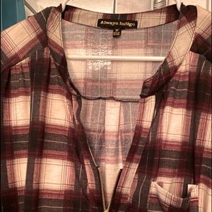 Always Indigo flannel woman’s top 3X